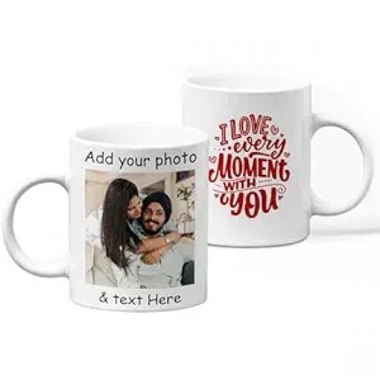 MYSHOPPERMATE Customized Ceramic Photo Mug 11oz, Personalized Multicolor Coffee Mugs with Rear Prints for Mother, Father, Brothers, Sisters etc. (Photo & Text)
